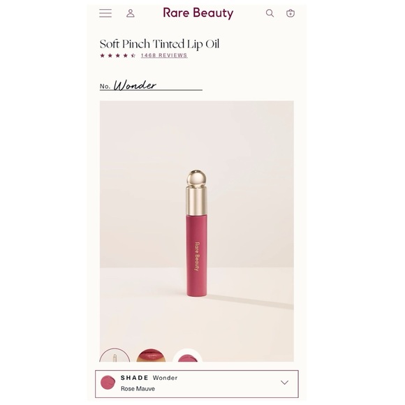 🆕RARE BEAUTY SOFT PINCH TINTED LIP OIL IN COLOR WONDER! FULL SIZE - Picture 1 of 15